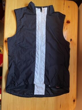 Rapha Black Cycling Vest with White Center Stripe, Size L